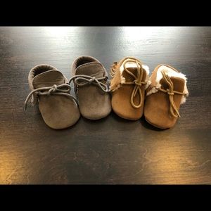 Leather baby moccasins 0-3 months